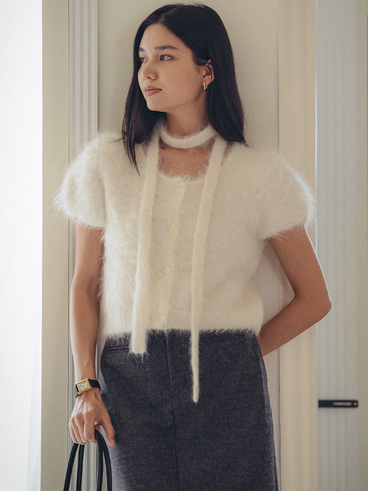 [TILLIDIE] Suri alpaca tie set romantic cardigan_Ivory