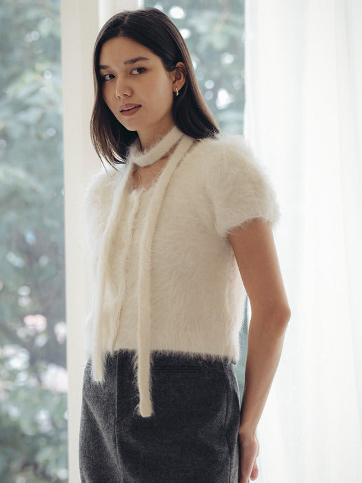 [TILLIDIE] Suri alpaca tie set romantic cardigan_Ivory