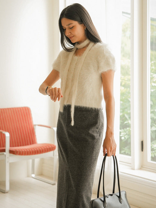 [TILLIDIE] Suri alpaca tie set romantic cardigan_Ivory