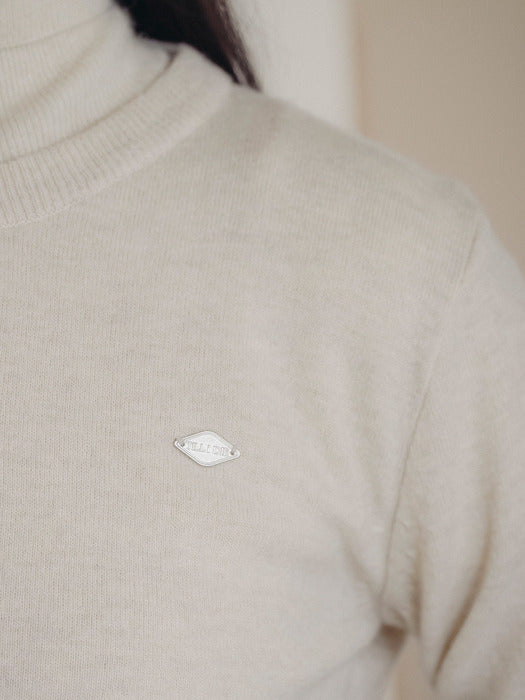 [TILLIDIE] Classic merino wool & cashmere blended cardigan_Oatmeal