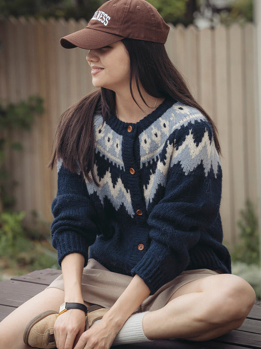 Tillidie Retro punchcar pattern cardigan