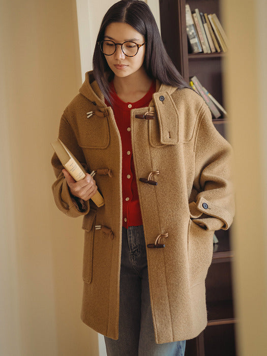 [TILLIDIE] Classic half duffle wool coat_Camel Brown