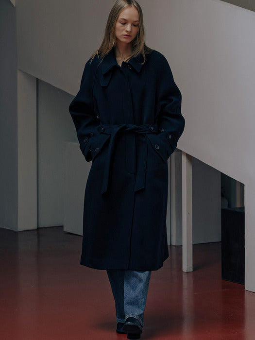 Tillidie Wool premium maxi raglan coat