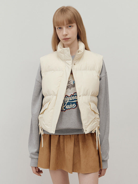 [raive] Ribbon Shirring Padding Vest in Ivory VP4WV430-03