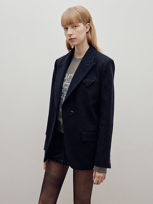 [raive] Over-fit Wool Blazer in Black VW4WJ054-10