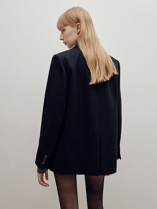 [raive] Over-fit Wool Blazer in Black VW4WJ054-10