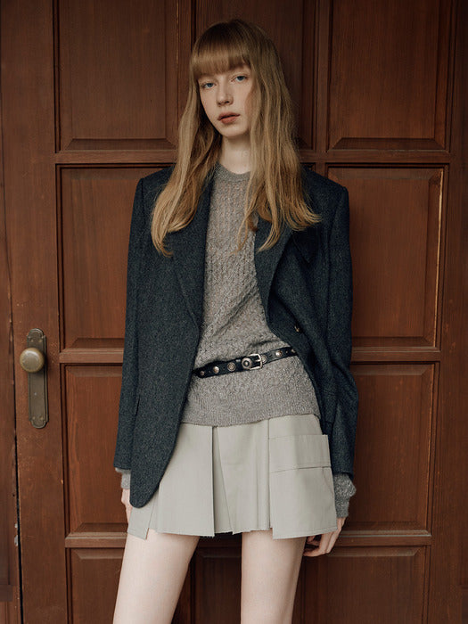 [raive] Over-fit Wool Blazer in Grey VW4WJ054-12