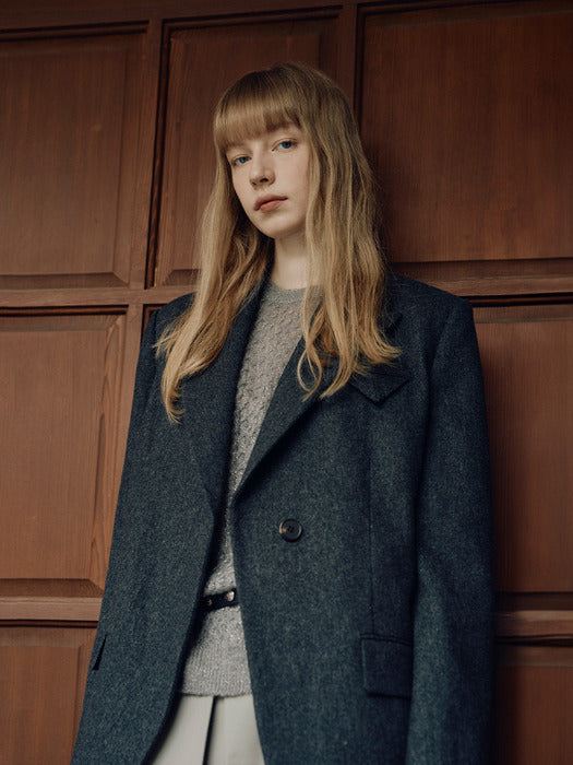 [raive] Over-fit Wool Blazer in Grey VW4WJ054-12