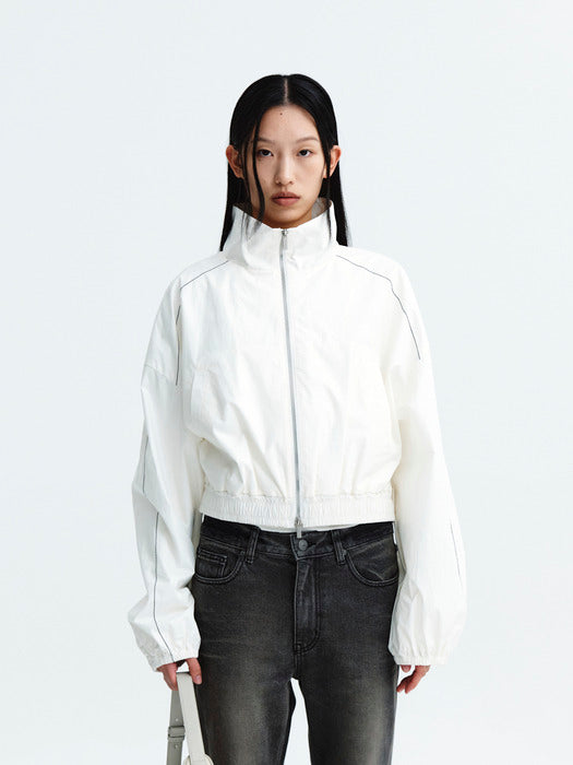 MATIN COATING CROP BLOUSON IN IVORY