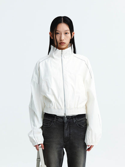 MATIN COATING CROP BLOUSON IN IVORY