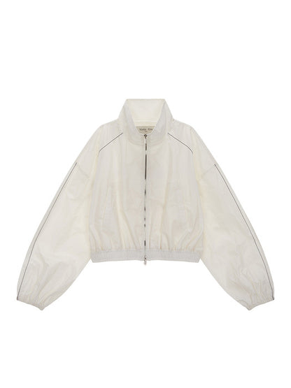 MATIN COATING CROP BLOUSON IN IVORY