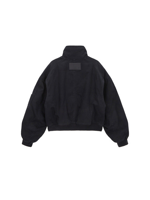 WASHED COTTON JUMPER IN CHARCOAL