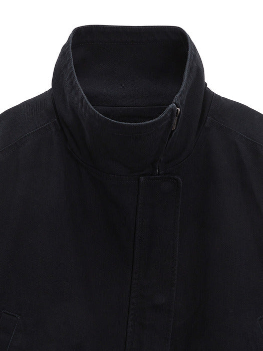 WASHED COTTON JUMPER IN CHARCOAL