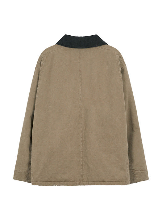 VINTAGE WASHED SHORT WORK JACKET_beige
