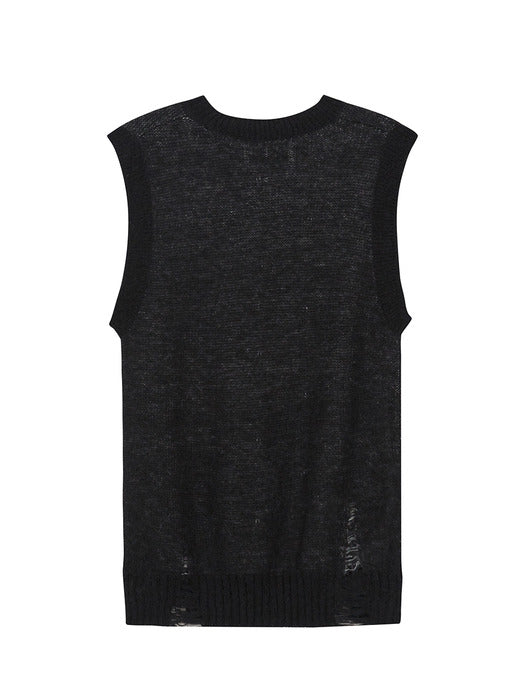 Margesherwood Mohair Star Vest black