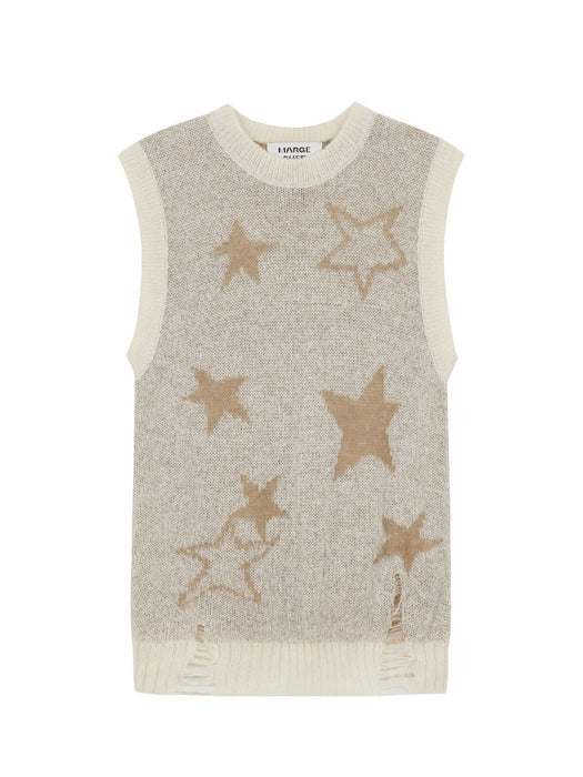 Margesherwood Mohair Star Vest light beige