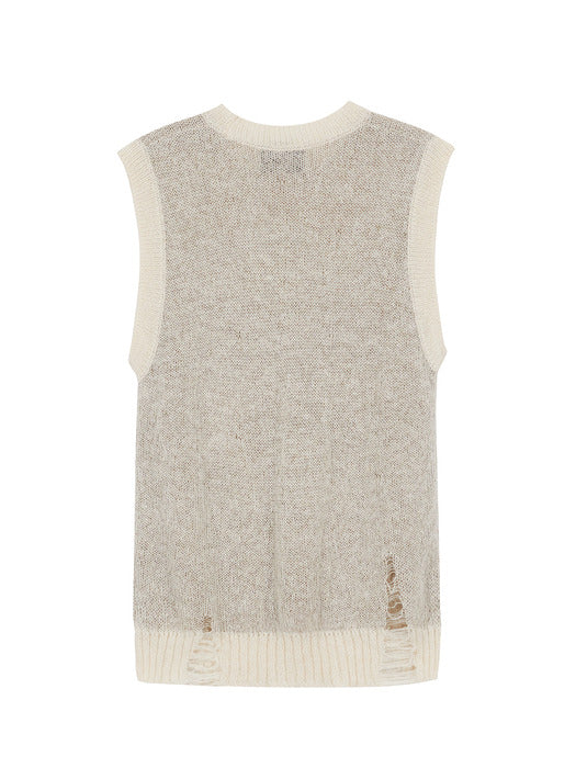 MOHAIR STAR VEST_light beige