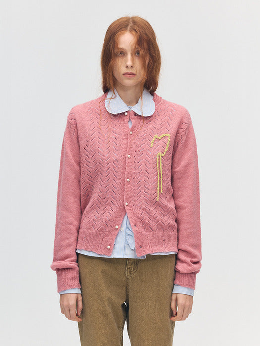 SCASI KNIT CARDIGAN_pink