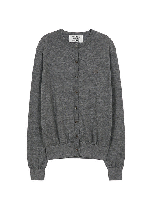CASHMERE CARDIGAN_melange grey