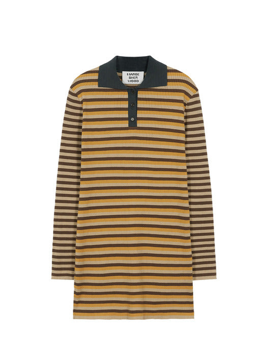 PK STRIPE MINI DRESS_orange/brown