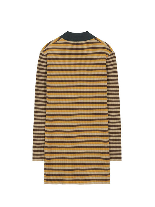 PK STRIPE MINI DRESS_orange/brown