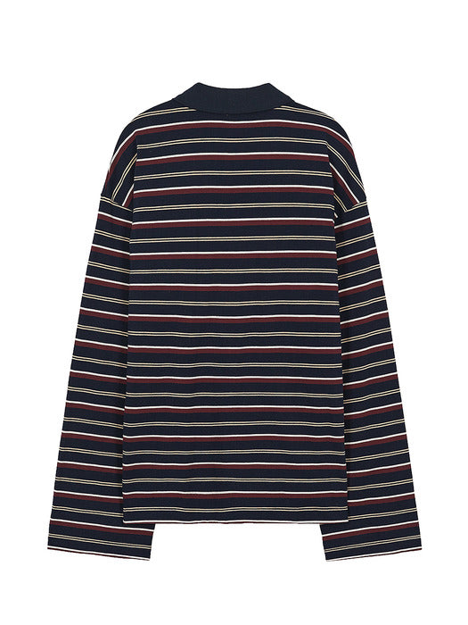 PK STRIPE LONG SLEEVE_navy