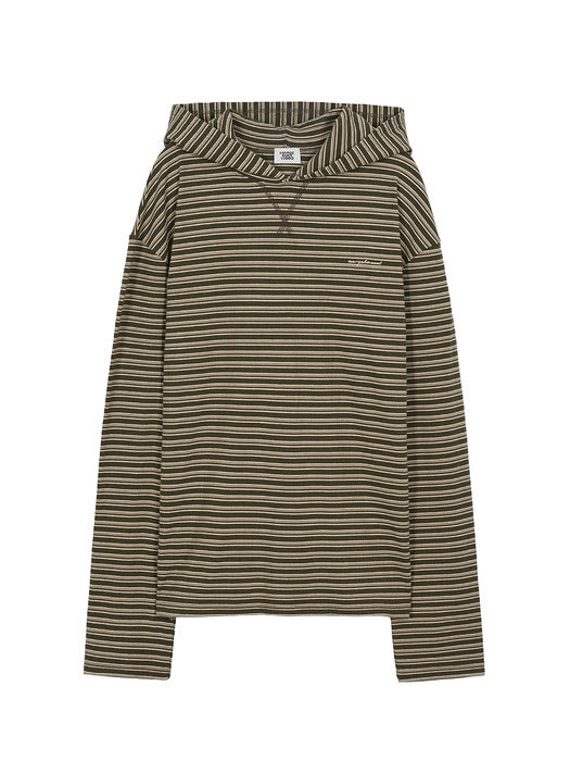 HOODIE STRIPE LONG SLEEVE_khaki