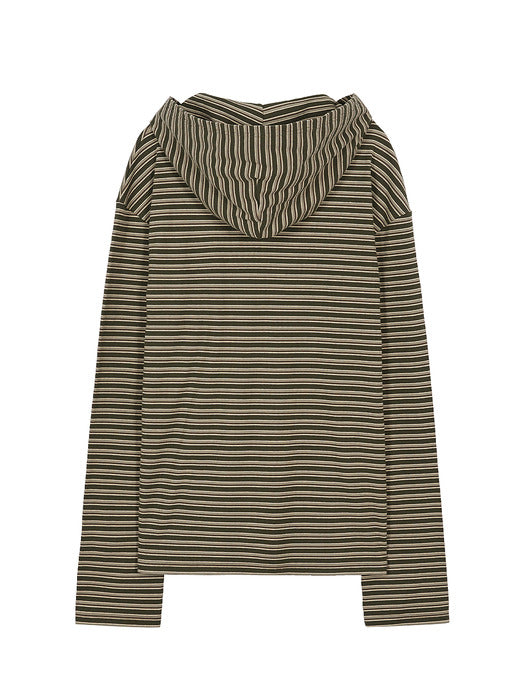 HOODIE STRIPE LONG SLEEVE_khaki