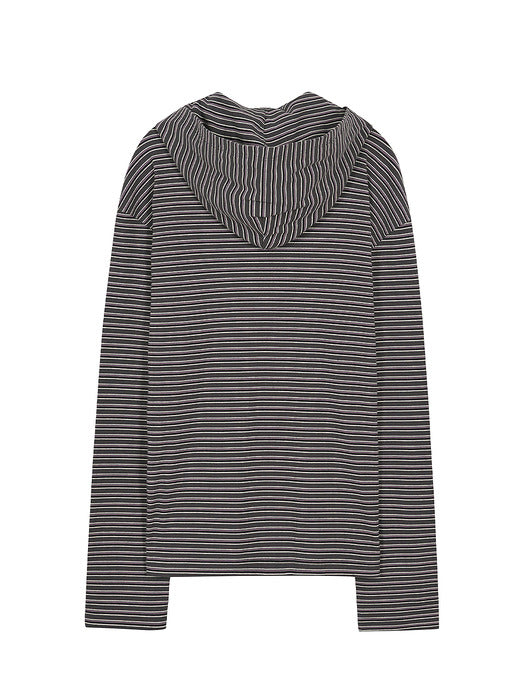 HOODIE STRIPE LONG SLEEVE_charcoal