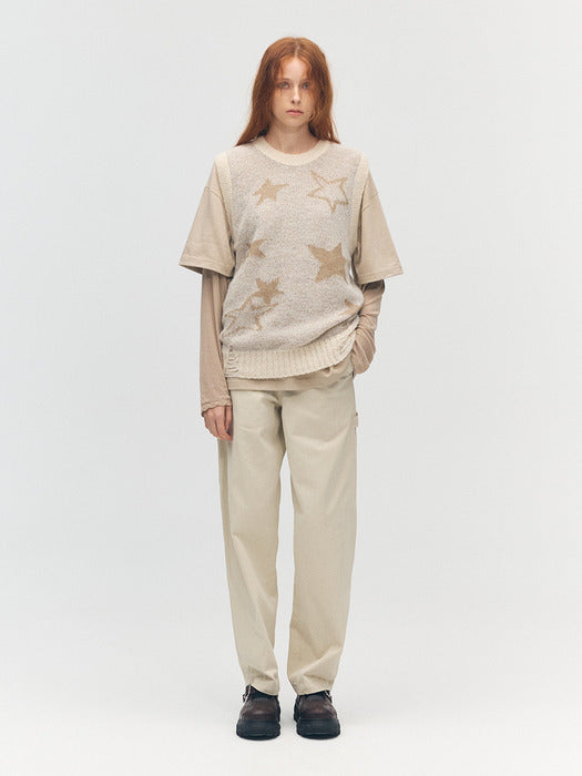 WASHED WORK CURVE PANTS_light beige