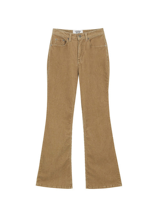 CORDUROY SLIM BOOTSCUT PANTS_camel