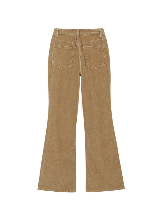 CORDUROY SLIM BOOTSCUT PANTS_camel