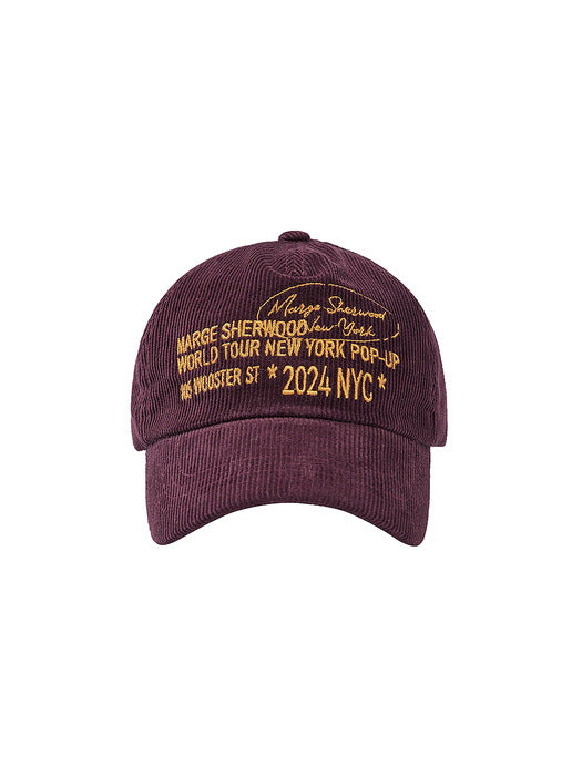 Margesherwood Corduroy New York Ballcap burgundy