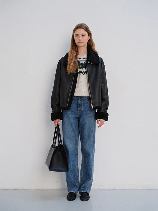 [dunst] UNISEX FAIRISLE SWEATER OATMEAL MELANGE_UDSW4D136I1