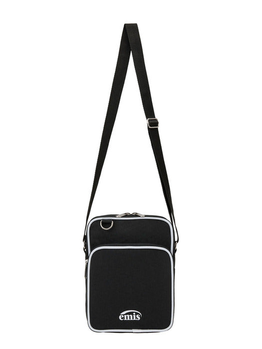 [emis] NYLON ZIP-POCKET MINI CROSS BAG-BLACK