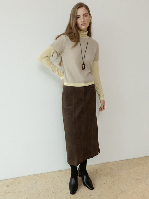 Loeuvre Faux-Suede Pencil Skirt