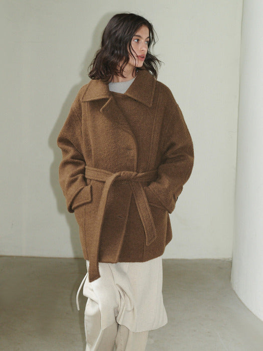 loeuvre Alpaca Boucle Belted Coat SW4WH913-93 - View 3