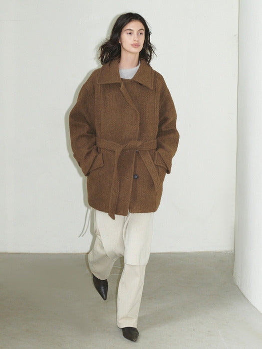 loeuvre Alpaca Boucle Belted Coat SW4WH913-93