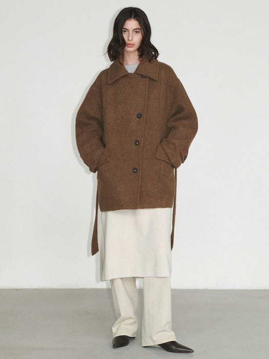 loeuvre Alpaca Boucle Belted Coat SW4WH913-93 - View 2