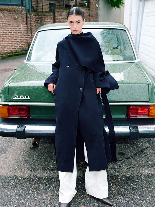 loeuvre Belted Wool Muffler Coat SW4WH901-24 - View 3