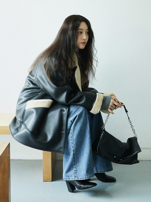 Loeuvre Faux Leather Shearling coat-Jacket