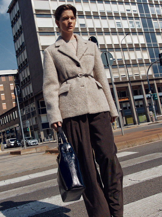 [loeuvre] Wool Blended Single Breasted Jacket SW4XJ441-90