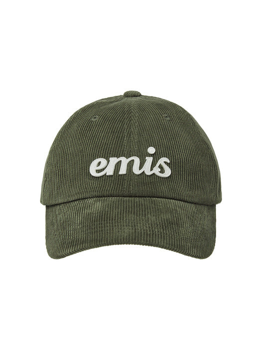 Emis Applique Corduroy Ball Cap-Khaki