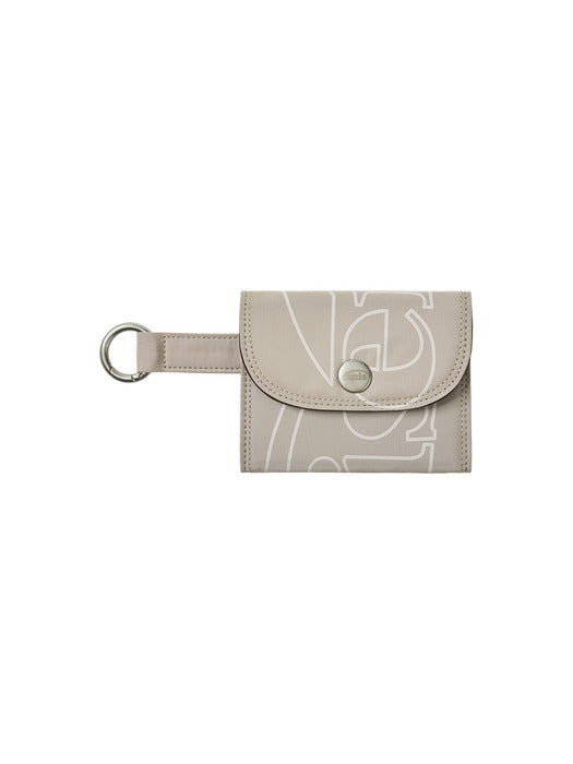 [emis] OUT LINE LOGO CARD HOLDER-BEIGE