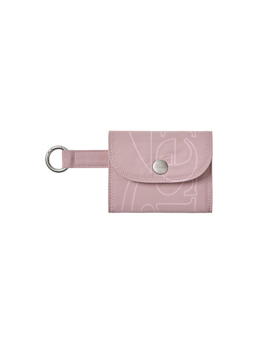 [emis] OUT LINE LOGO CARD HOLDER-PINK