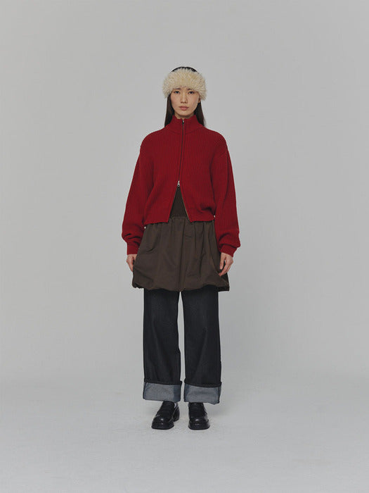 [amomento] FULL NEEDLE CROP BLOUSON(3COLORS)