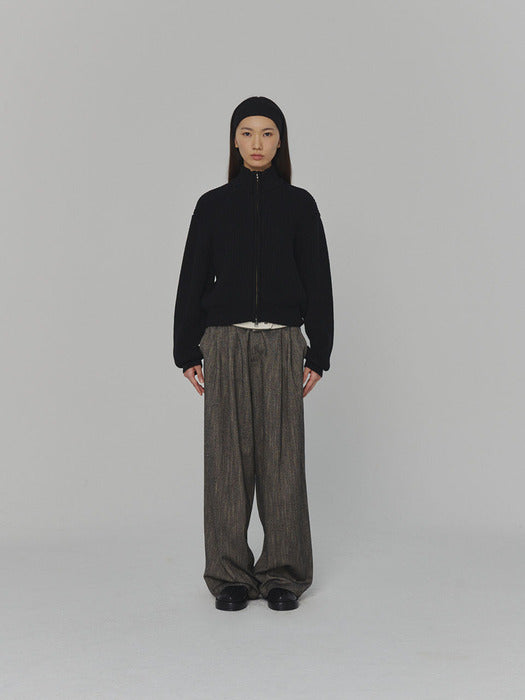 [amomento] FULL NEEDLE CROP BLOUSON(3COLORS)