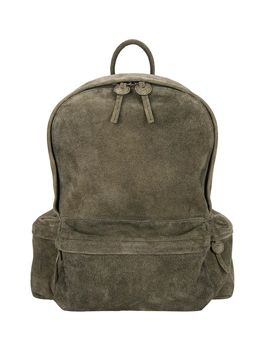 3 POCKET BACKPACK_dusty beige suede