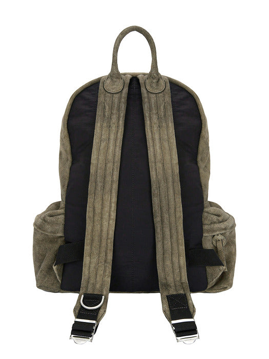 3 POCKET BACKPACK_dusty beige suede