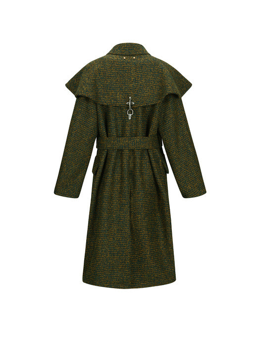 [andersson bell] SCARF DOUBLE-LAYERED COAT awa662w(GREEN)